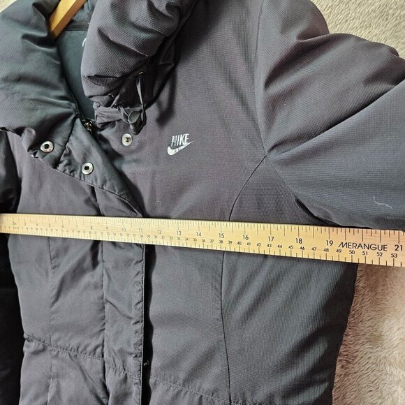 Nike Down Puffer Jacket Full Zip Parka Women's Size S Outdoor Hiking Black - Picture 3 of 11